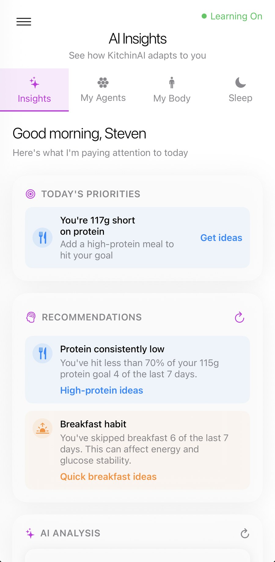 AI Insights priorities and recommendations